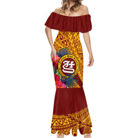 Personalised Tafuna High School Mermaid Dress American Samoa Schools Polynesian Tropical Flowers - Wonder Print Shop