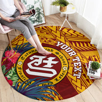 personalised-tafuna-high-school-round-carpet-american-samoa-schools-polynesian-tropical-flowers