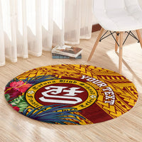 personalised-tafuna-high-school-round-carpet-american-samoa-schools-polynesian-tropical-flowers