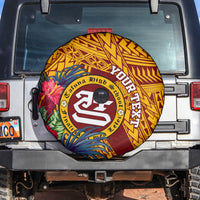 Personalised Tafuna High School Spare Tire Cover American Samoa Schools Polynesian Tropical Flowers - Wonder Print Shop