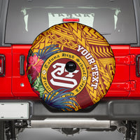 Personalised Tafuna High School Spare Tire Cover American Samoa Schools Polynesian Tropical Flowers - Wonder Print Shop