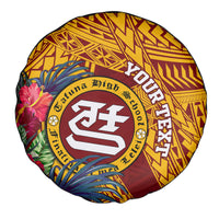 Personalised Tafuna High School Spare Tire Cover American Samoa Schools Polynesian Tropical Flowers - Wonder Print Shop