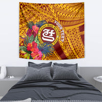 Personalised Tafuna High School Tapestry American Samoa Schools Polynesian Tropical Flowers - Wonder Print Shop