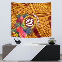Personalised Tafuna High School Tapestry American Samoa Schools Polynesian Tropical Flowers - Wonder Print Shop
