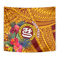 Personalised Tafuna High School Tapestry American Samoa Schools Polynesian Tropical Flowers - Wonder Print Shop