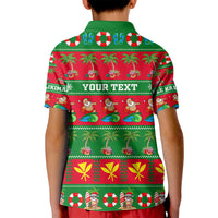 Personalised Hawaii Christmas Kid Polo Shirt Mele Kalikimaka - Wonder Print Shop