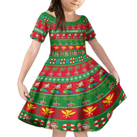 Personalised Hawaii Christmas Kid Short Sleeve Dress Mele Kalikimaka - Wonder Print Shop