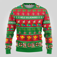 Personalised Hawaii Christmas Ugly Christmas Sweater Mele Kalikimaka - Wonder Print Shop