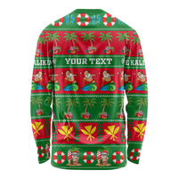 Personalised Hawaii Christmas Long Sleeve Shirt Mele Kalikimaka - Wonder Print Shop