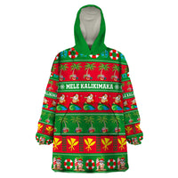 Personalised Hawaii Christmas Wearable Blanket Hoodie Mele Kalikimaka - Wonder Print Shop