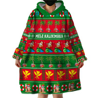 Personalised Hawaii Christmas Wearable Blanket Hoodie Mele Kalikimaka - Wonder Print Shop