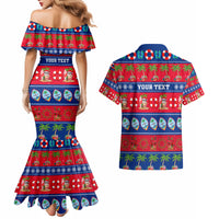 Personalised Guam Christmas Couples Matching Mermaid Dress and Hawaiian Shirt Felis Pasgua - Wonder Print Shop