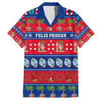 Personalised Guam Christmas Family Matching Off Shoulder Short Dress and Hawaiian Shirt Felis Pasgua - Wonder Print Shop