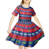 Personalised Guam Christmas Kid Short Sleeve Dress Felis Pasgua - Wonder Print Shop