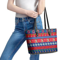 Guam Christmas Leather Tote Bag Felis Pasgua - Wonder Print Shop