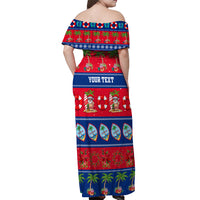 Personalised Guam Christmas Off Shoulder Maxi Dress Felis Pasgua - Wonder Print Shop