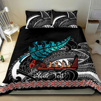 Personalised New Zealand Waka Bedding Set Aotearoa Maori Silver Fern Pattern - Wonder Print Shop