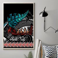 Personalised New Zealand Waka Canvas Wall Art Aotearoa Maori Silver Fern Pattern - Wonder Print Shop