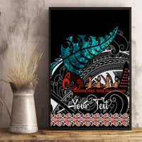 Personalised New Zealand Waka Canvas Wall Art Aotearoa Maori Silver Fern Pattern - Wonder Print Shop