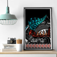 Personalised New Zealand Waka Canvas Wall Art Aotearoa Maori Silver Fern Pattern - Wonder Print Shop