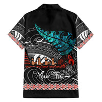 Personalised New Zealand Waka Family Matching Tank Maxi Dress and Hawaiian Shirt Aotearoa Maori Silver Fern Pattern - Wonder Print Shop