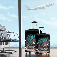 Personalised New Zealand Waka Luggage Cover Aotearoa Maori Silver Fern Pattern - Wonder Print Shop