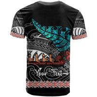 Personalised New Zealand Waka T Shirt Aotearoa Maori Silver Fern Pattern - Wonder Print Shop