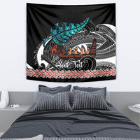 Personalised New Zealand Waka Tapestry Aotearoa Maori Silver Fern Pattern - Wonder Print Shop