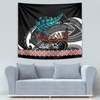 Personalised New Zealand Waka Tapestry Aotearoa Maori Silver Fern Pattern - Wonder Print Shop