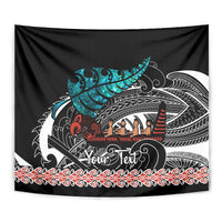 Personalised New Zealand Waka Tapestry Aotearoa Maori Silver Fern Pattern - Wonder Print Shop