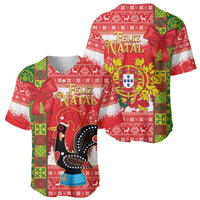 Portugal Christmas Baseball Jersey Barcelos Rooster Mix Azulejo Pattern - Feliz Natal - Wonder Print Shop