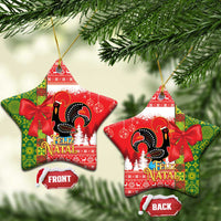 Portugal Christmas Ceramic Ornament Barcelos Rooster Mix Azulejo Pattern - Feliz Natal - Wonder Print Shop