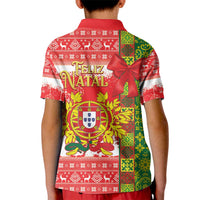 Portugal Christmas Kid Polo Shirt Barcelos Rooster Mix Azulejo Pattern - Feliz Natal - Wonder Print Shop