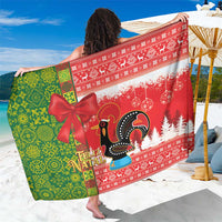 Portugal Christmas Sarong Barcelos Rooster Mix Azulejo Pattern - Feliz Natal - Wonder Print Shop