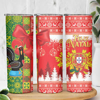 Portugal Christmas Skinny Tumbler Barcelos Rooster Mix Azulejo Pattern - Feliz Natal - Wonder Print Shop