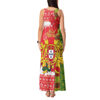Portugal Christmas Tank Maxi Dress Barcelos Rooster Mix Azulejo Pattern - Feliz Natal - Wonder Print Shop