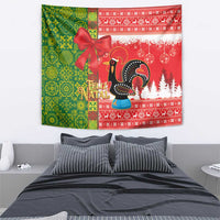 Portugal Christmas Tapestry Barcelos Rooster Mix Azulejo Pattern - Feliz Natal - Wonder Print Shop