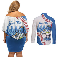 Nicaragua 2026 Baseball Personalized Couples Matching Off Shoulder Short Dress and Long Sleeve Button Shirt Go Champions Drip Style