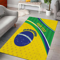 Custom Brazil Football Area Rug Vamos Canarinho