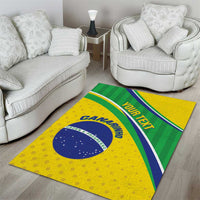 Custom Brazil Football Area Rug Vamos Canarinho