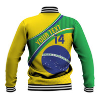 Custom Brazil Football Baseball Jacket Vamos Canarinho