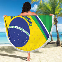 Custom Brazil Football Beach Blanket Vamos Canarinho