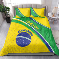 Custom Brazil Football Bedding Set Vamos Canarinho