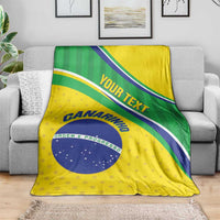 Custom Brazil Football Blanket Vamos Canarinho