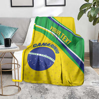 Custom Brazil Football Blanket Vamos Canarinho