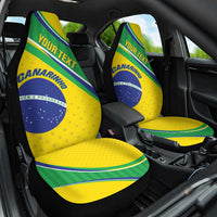 Custom Brazil Football Car Seat Cover Vamos Canarinho