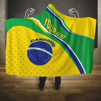 Custom Brazil Football Hooded Blanket Vamos Canarinho