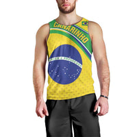 Custom Brazil Football Men Tank Top Vamos Canarinho
