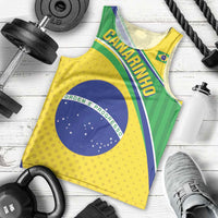 Custom Brazil Football Men Tank Top Vamos Canarinho