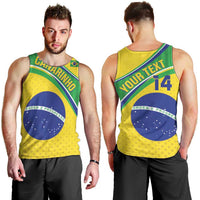 Custom Brazil Football Men Tank Top Vamos Canarinho